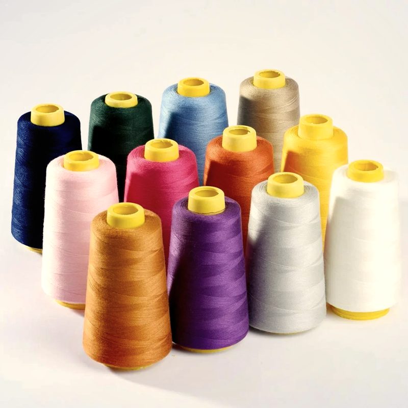 40S/2 polyester sewing thread cones in assorted colors